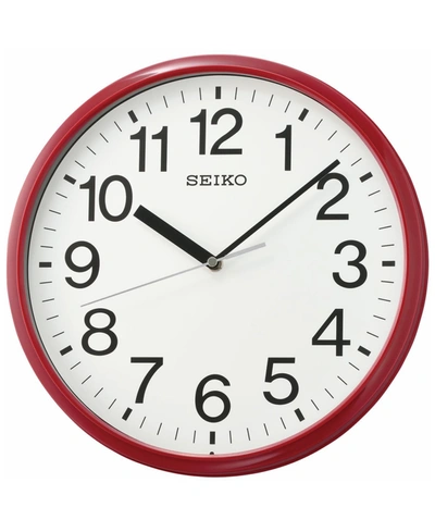Seiko Classic Red Office Clock In Red And White