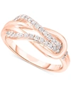 Macy's Diamond Interlocking Loop Ring (1/4 Ct. T.w.) In 14k Gold-plated Sterling Silver In Sterling Silver/rose