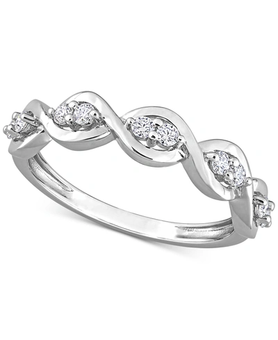 Macy's Lab-created Moissanite Twist Band (1/4 Ct. T.w.) In Sterling Silver