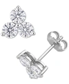 Macy's Lab-created Moissanite Trillium Cluster Stud Earrings (2-1/6 Ct. T.w.) In Sterling Silver In Moissanite