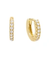ADINAS JEWELS CUBIC ZIRCONIA MINI HUGGIE EARRING IN 14K GOLD PLATED OVER STERLING SILVER