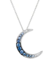 Le Vian Denim Ombre Sapphire (3/8 Ct. T.w.) & White Sapphire Accent Crescent Moon 18" Pendant Necklace In 14 In Sapphire