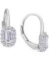 Macy's Lab-created Moissanite Leverback Earrings (4/5 Ct. T.w.) In Sterling Silver In Moissanite