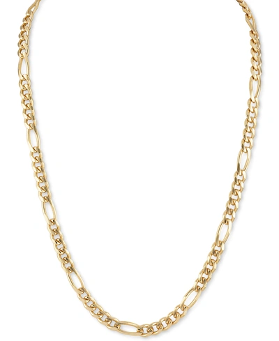 Esquire Men's Jewelry Cuban Figaro Link 22" Chain Necklace, Created For Macy's In Gold Over Silver