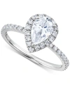Grown With Love Igi Certified Lab Grown Diamond Pear-cut Halo Engagement Ring (1-1/2 Ct. T.w.) In 14k White Gold In White Gold