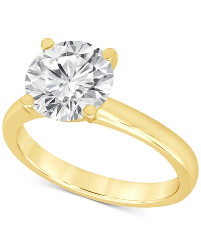 Badgley Mischka Certified Lab Grown Diamond Solitaire Engagement Ring (3 Ct. T.w.) In 14k Gold In Yellow Gold