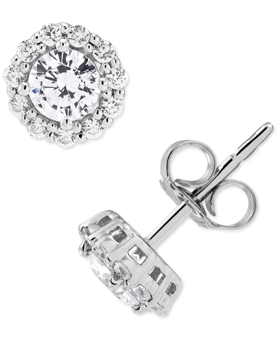 Grown With Love Igi Certified Lab Grown Diamond Halo Stud Earrings (1 Ct. T.w.) In 14k White Gold