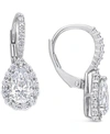Macy's Lab-created Moissanite Teardrop Halo Leverback Earrings (2-5/8 Ct. T.w.) In Sterling Silver In Moissanite