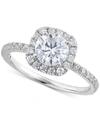 GROWN WITH LOVE IGI CERTIFIED LAB GROWN DIAMOND HALO ENGAGEMENT RING (1-1/2 CT. T.W.) IN 14K WHITE GOLD