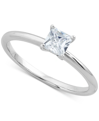 Grown With Love Igi Certified Lab Grown Diamond Princess-cut Solitaire Engagement Ring (1/2 Ct. T.w.) In 14k White G In White Gold