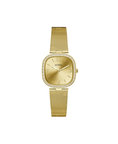 Guess Women's Gold-tone Stainless Steel Mesh Bracelet Watch 32mm In Gold Tone