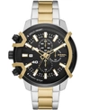 DIESEL MEN'S GRIFFED CHRONOGRAPH TWO-TONE STAINLESS STEEL BRACELET WATCH, 48MM