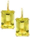 Macy's Lime Quartz Leverback Drop Earrings (12-5/8 Ct. T.w.) In 14k Gold-plated Sterling Silver (also In Wh In Lime Quartz