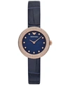 EMPORIO ARMANI WOMEN'S BLUE LEATHER STRAP WATCH 30MM