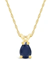 Macy's Emerald (3/4 Ct. T.w.) Pendant Necklace In 14k Yellow Gold (also In Ruby & Sapphire) In Sapphire