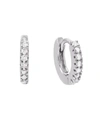 ADINAS JEWELS CUBIC ZIRCONIA MINI HUGGIE EARRING IN 14K GOLD PLATED OVER STERLING SILVER