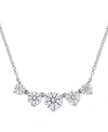 Macy's Lab-created Moissanite Graduated Five Stone 18" Statement Necklace (2-1/2 Ct. T.w.) In Sterling Silv In Moissanite
