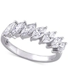 Macy's Lab-created Moissanite Marquise Statement Ring (1-3/4 Ct. T.w.) In 10k White Gold In Moissanite