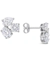 Macy's Lab-created Moissanite Multi-shape Cluster Stud Earrings (4-4/5 Ct. T.w.) In Sterling Silver In Moissanite
