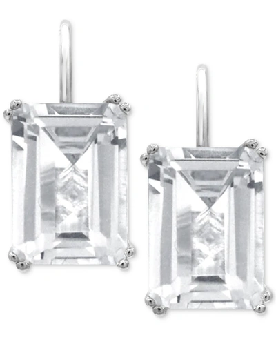 Macy's Lime Quartz Leverback Drop Earrings (12-5/8 Ct. T.w.) In 14k Gold-plated Sterling Silver (also In Wh In White Quartz