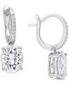 Macy's Lab-created Moissanite Oval Leverback Drop Earrings (5-1/5 Ct. T.w.) In Sterling Silver In Moissanite
