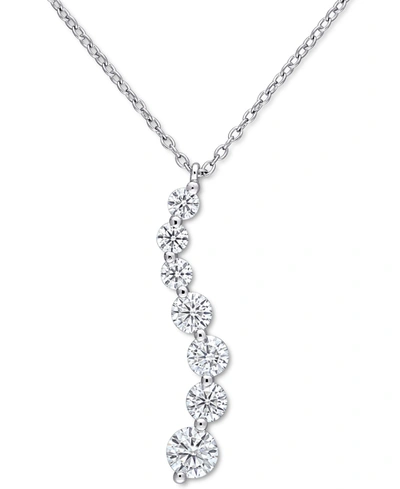 Macy's Lab-created Moissanite Swirl 18" Pendant Necklace (1-1/2 Ct. T.w.) In Sterling Silver