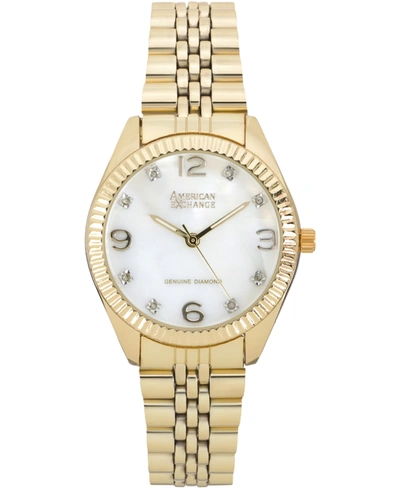 American Exchange Ladies Genuine Diamond Collection Watch, 34mm In Gold