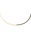 ADINAS JEWELS COLORED TENNIS X LINK NECKLACE IN 14K GOLD PLATED OVER STERLING SILVER