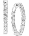 Macy's Diamond In & Out Hoop Earrings (5 Ct. T.w.) In 14k White Gold In White Gold