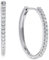 Macy's Diamond Hoop Earrings (1/3 Ct. T.w.) In 14k White Gold In White Gold