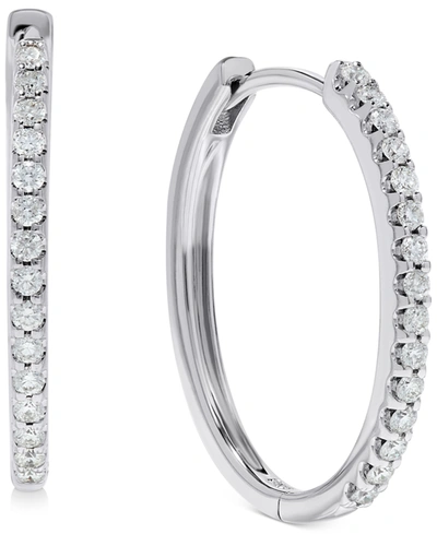 Macy's Diamond Hoop Earrings (1/3 Ct. T.w.) In 14k White Gold
