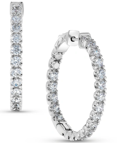 Macy's Diamond Inside-out Hoop Earrings (3 Ct. T.w.) In 14k White Gold