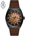 FOSSIL MEN'S EVERETT BROWN LEATHER STRAP WATCH 42MM