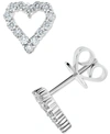 Macy's Diamond Heart Stud Earrings (1/2 Ct. T.w.) In 14k White Gold In White Gold