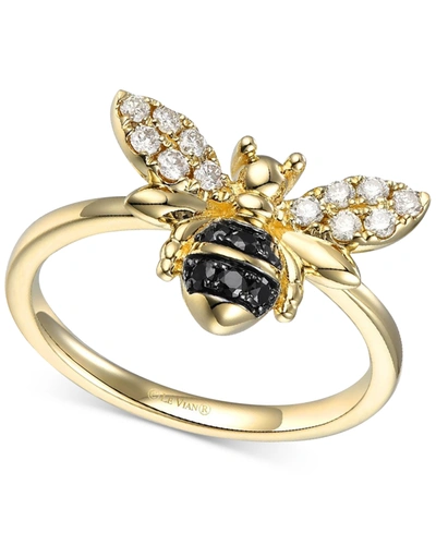 Le Vian Nude Diamond (1/5 Ct. T.w.) & Blackberry Diamond (1/10 Ct. T.w.) Bee Ring In 14k Gold In Yellow Gold