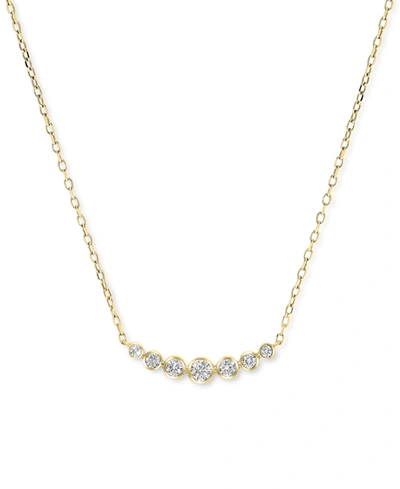 Macy's Diamond Graduated Collar Necklace (1/4 Ct. T.w.) In 14k White Or Yellow Gold, 16" + 2" Extender