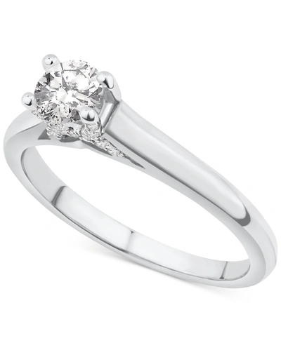 Macy's Diamond Engagement Ring (1/2 Ct. T.w.) In 14k Gold In White Gold