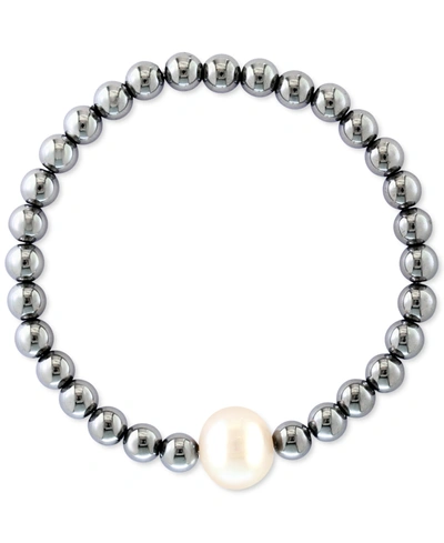 Effy Collection Effy Men's Black Freshwater Pearl (11mm) & Hematite Stretch Bracelet (also In White Freshwater Pearl