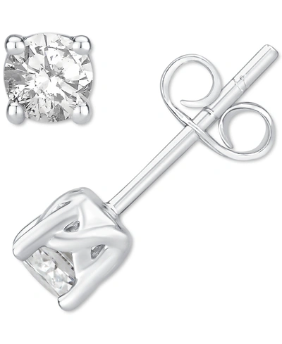 Macy's Diamond Stud Earrings (1/2 Ct. T.w.) In 14k White Gold