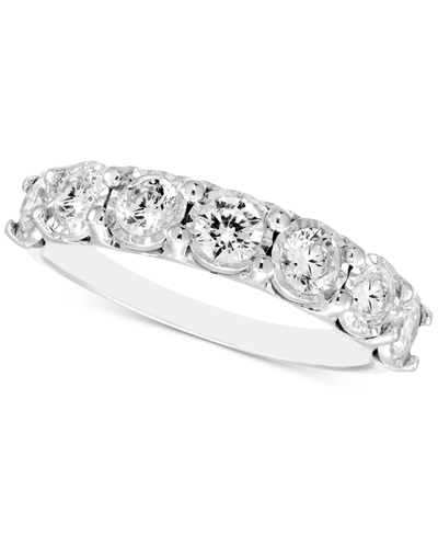 Macy's Diamond Seven Stone Band (1 Ct. T.w.) In 14k White Gold