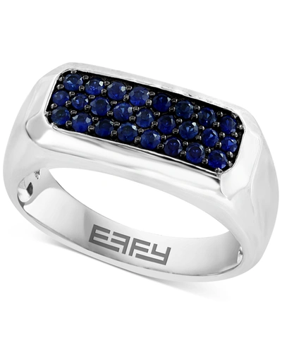 Effy Collection Effy Men's Sapphire Cluster Ring (5/8 Ct. T.w.) In Sterling Silver