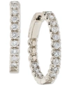 Macy's Diamond In & Out Hoop Earrings (1 Ct. T.w.) In 14k White Or Yellow Gold In White Gold