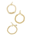 Ettika Gold-plated Chain Stacking Bracelet Set Of 3 In Gold-plated