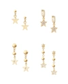 Ettika Constellation Star Multiple Earring Set In Gold-plated