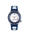 COLUMBIA UNISEX PFG BACKCASTER NAVY, WHITE SILICONE STRAP WATCH, 43MM