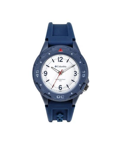 Columbia Unisex Trailhead Analog Blue Silicone Strap Watch, 46mm