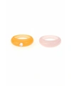 Ettika Set Of 2 Resin Rings In Pink