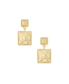 Ettika Double Square Statement Earrings In Gold-plated
