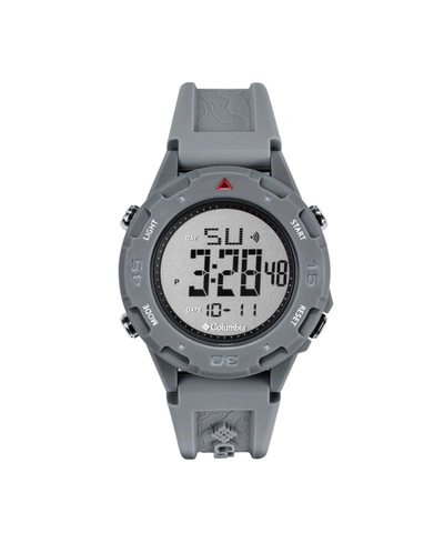 Columbia Unisex Trailhead Gray Silicone Strap Digital Watch, 46mm