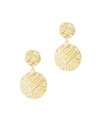 ETTIKA GOLD-PLATED TEXTURED DOUBLE DISC EARRINGS